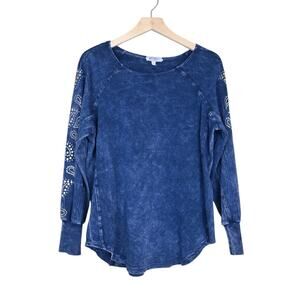 Cover Charge Women's L Vintage Embellished Paisley 3/4 Sleeve T-Shirt